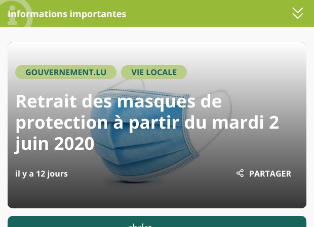 Screenshot: Homepage Gemeinde Bettemburg