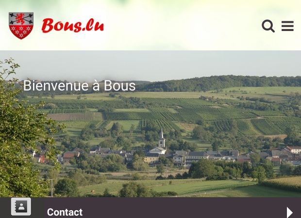 Screenshot: Homepage Gemeinde Bous