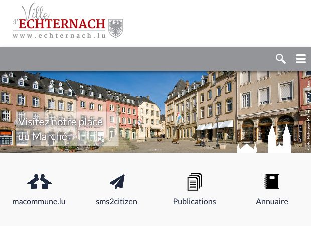 Screenshot: Homepage Stadt Echternach 