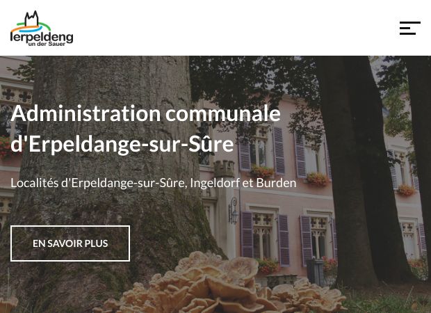 Screenshot: Homepage Gemeinde Erpeldingen an der Sauer