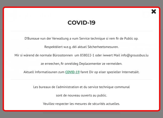Screenshot: Homepage Gemeinde Grosbous
