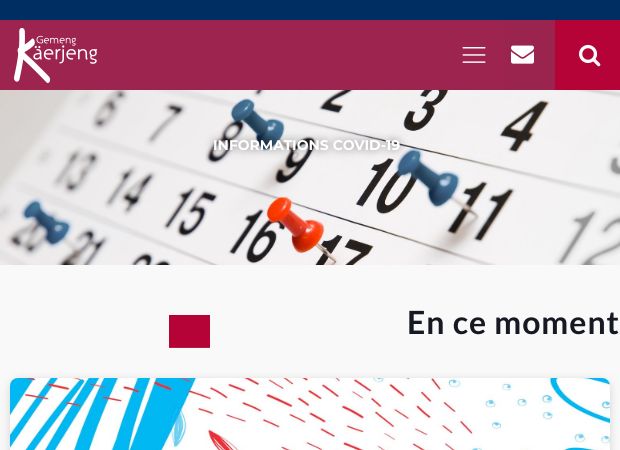 Screenshot: Homepage Gemeinde Käerjeng