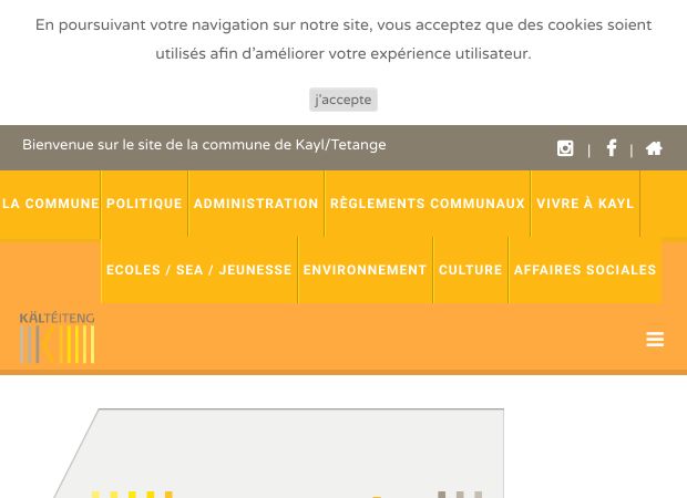 Screenshot: Homepage Gemeinde Kayl