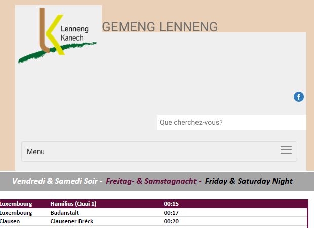 Screenshot: Homepage Gemeinde Lenningen