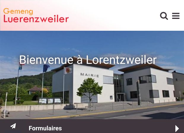 Screenshot: Homepage Gemeinde Lorentzweiler