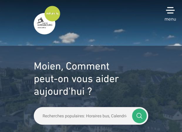 Screenshot: Homepage Stadt Luxemburg