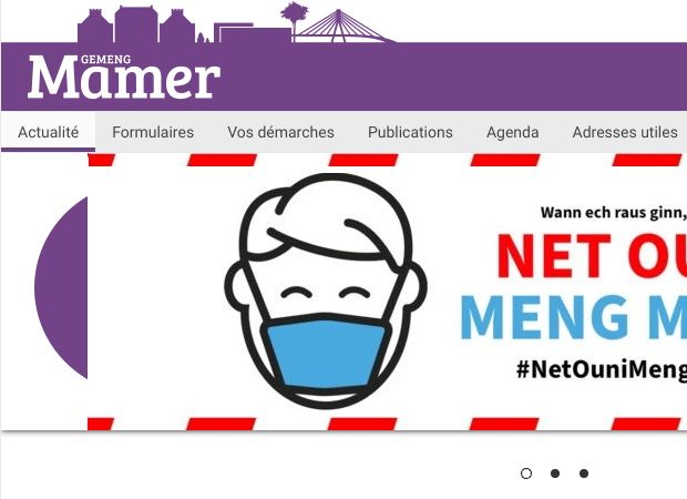 Screenshot: Homepage Gemeinde Mamer