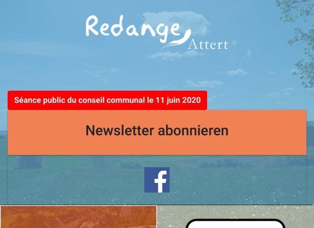 Screenshot: Homepage Gemeinde Redingen