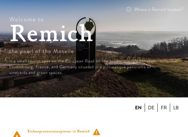 Screenshot: Homepage Stadt Remich