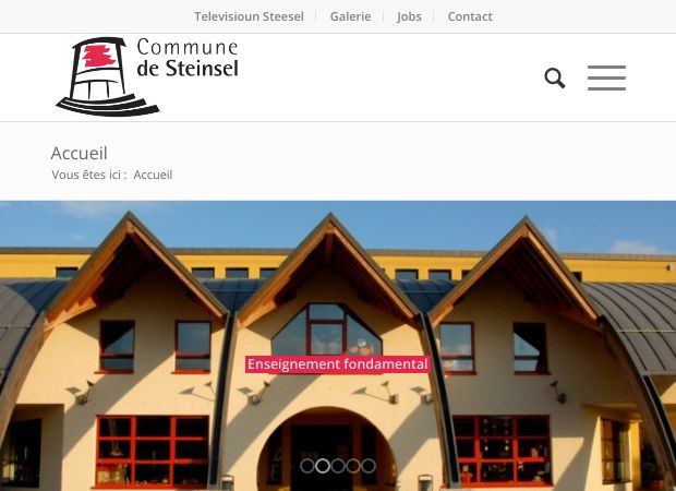 Screenshot: Homepage Gemeinde Steinsel 