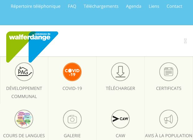 Screenshot: Homepage Gemeinde Walferdingen