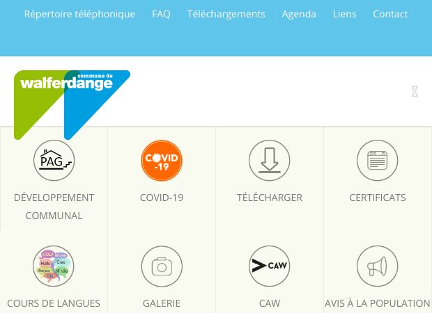 Screenshot: Homepage Gemeinde Walferdingen 