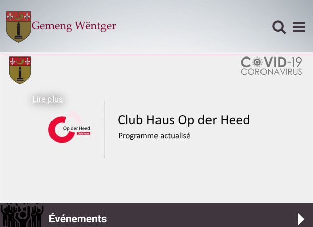 Screenshot: Homepage Gemeinde Wintger