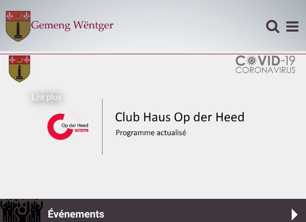 Screenshot: Homepage Gemeinde Wintger 