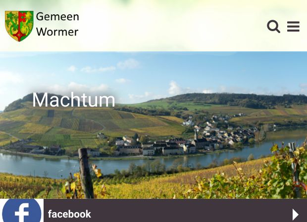 Screenshot: Homepage Gemeinde Wormeldingen